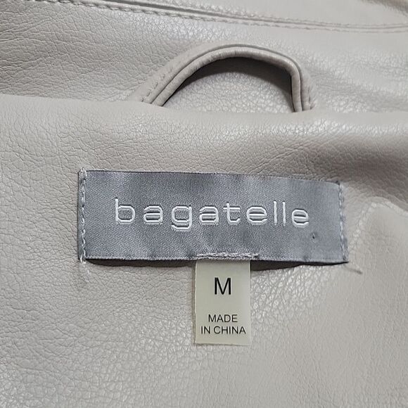 BAGATELLE Gray Faux Leather Motocycle Jacket Size Medium - Picture 7 of 10